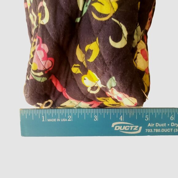 Vera Bradley Floral Quilted Cotton Shoulder Bag Adjustable Strap Front Pockets - Picture 7 of 14